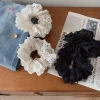 Scrunchie tóc ren cotton Pháp 2 lớp co giãn, đuôi ngựa đẹp - 1 chiếc
