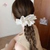 Scrunchie tóc ren cotton Pháp 2 lớp co giãn, đuôi ngựa đẹp - 1 chiếc 3