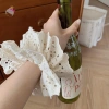 Scrunchie tóc ren cotton Pháp 2 lớp co giãn, đuôi ngựa đẹp - 1 chiếc 4