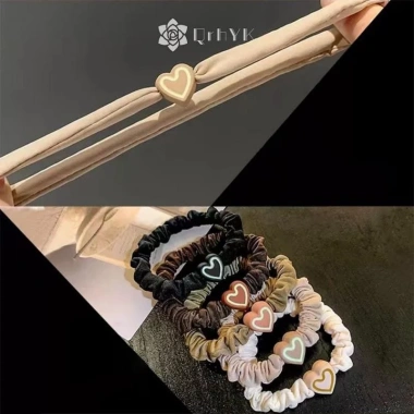 Scrunchie Trái Tim Cao Su Co Giãn Qrhyk - Phụ Kiện Tóc Thanh Lịch, 34.236₫