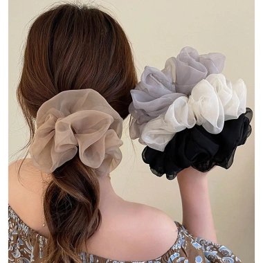 Scrunchie Voan Thanh Lịch – Dễ Thương, Giữ Tóc Duỗi và Búi Gọn, Giá Siêu Ưu Đãi 20k