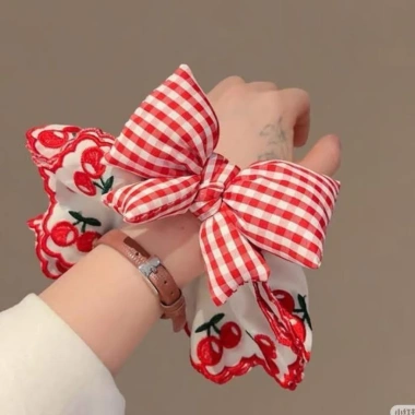 Scrunchies Cột Tóc Nơ Caro Vintage Hàn Quốc - Xinh Nhẹ, Dễ Phối, Giá chỉ 39.000đ 2