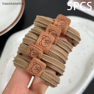 Scrunchies Đàn Hồi Cao Su 5 Chiếc Dây Buộc Tóc Đuôi Ngựa Phụ Kiện Nữ Bé Thời Trang 10