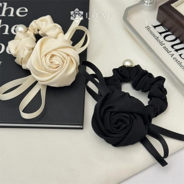 Scrunchies Qrhyk Hoa Pháp Sa Hoa Hồng Dây Thanh Lịch Hàn Quốc Nữ 34.020₫