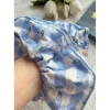 Scrunchies vải hoa caro xanh pastel cột tóc to phong cách vintage giá chỉ 32.000đ 3