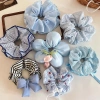 Scrunchy buộc tóc nữ xanh tươi mát mùa hè thiết kế mới 2.025 họa tiết dây bóng và hoa