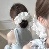 Scrunchy buộc tóc nữ xanh tươi mát mùa hè thiết kế mới 2.025 họa tiết dây bóng và hoa 4