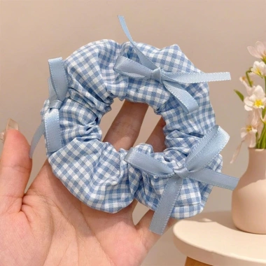 Scrunchy buộc tóc nữ xanh tươi mát mùa hè thiết kế mới 2.025 họa tiết dây bóng và hoa