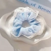 Scrunchy buộc tóc nữ xanh tươi mát mùa hè thiết kế mới 2.025 họa tiết dây bóng và hoa 8