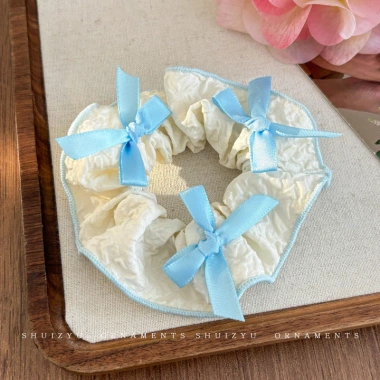Scrunchy buộc tóc nữ xanh tươi mát mùa hè thiết kế mới 2.025 họa tiết dây bóng và hoa