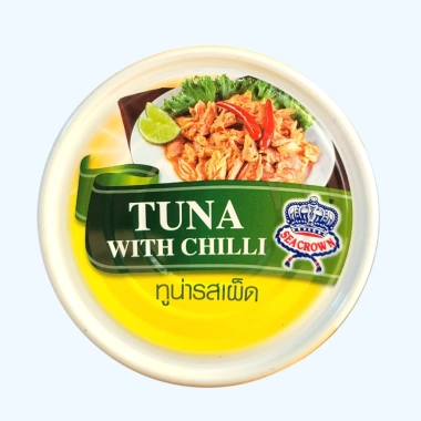 SEA CROWN Hộp Tròn Xanh Lá 140g Cá Ngừ Sốt Ớt Tuna Halal Giá Ưu Đãi 42.600₫