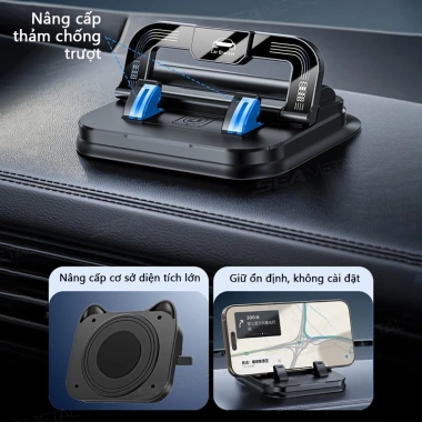 SEAMETAL Giá đỡ điện thoại ô tô đa năng xoay 360, kèm biển số - 59.900đ