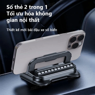 SEAMETAL Giá đỡ điện thoại ô tô đa năng xoay 360, kèm biển số - 59.900đ