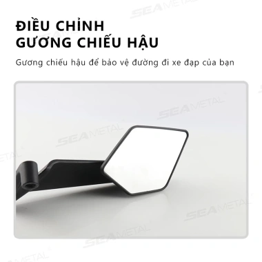 SEAMETAL Gương Chiếu Hậu Xe Máy Độ Nét Cao, Cánh Gió Điều Chỉnh Xoay - Giá 49.900 VND 5