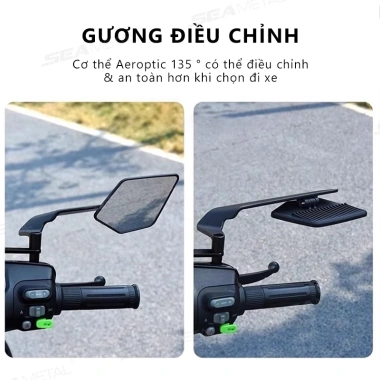 SEAMETAL Gương Chiếu Hậu Xe Máy Độ Nét Cao, Cánh Gió Điều Chỉnh Xoay - Giá 49.900 VND 7