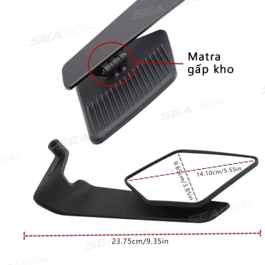 SEAMETAL Gương Chiếu Hậu Xe Máy Độ Nét Cao, Cánh Gió Điều Chỉnh Xoay - Giá 49.900 VND 8