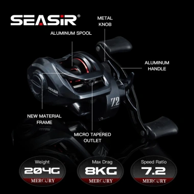 Seasir Máy Câu Cá Thủy Ngân 5+1BB 7.2 8kg 10-Lel 8 Nút Nhấn n52 - 572.000 VND