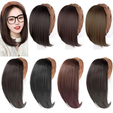 SEIZ6O Băng Đô Tóc Giả Vòng Tóc Hàn Quốc, Bob Ngắn Thẳng Tự Nhiên - Giá 115.560₫ 3
