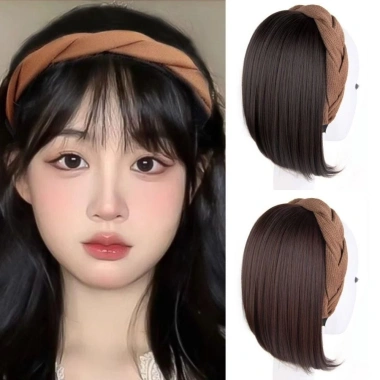 SEIZ6O Băng Đô Tóc Giả Vòng Tóc Hàn Quốc, Bob Ngắn Thẳng Tự Nhiên - Giá 115.560₫ 9