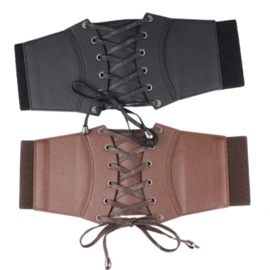 SEIZ6O Da PU Corset Cay Màu Trơn - Eo Rộng, Cummerbunds Giãn, Giảm Béo 146.300₫