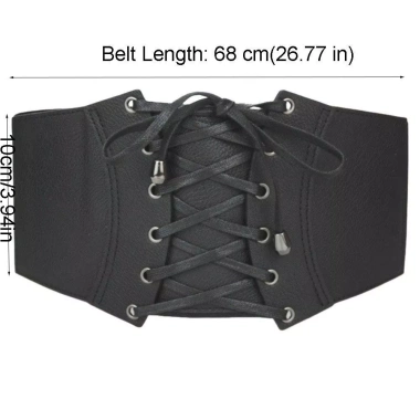 SEIZ6O Da PU Corset Cay Màu Trơn - Eo Rộng, Cummerbunds Giãn, Giảm Béo 146.300₫