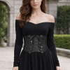 SEIZ6O Da PU Corset Cay Màu Trơn - Eo Rộng, Cummerbunds Giãn, Giảm Béo 146.300₫ 7