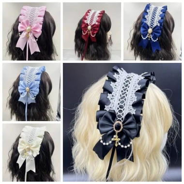SEIZ6O Gothic Ren Băng Đô - Ruy Băng Đô Quấn Tóc Nơ Ngọt Ngào JK Kawaii, Phụ Kiện Cosplay Mũ Đội Đầu - Giá 135.000₫ 3 SEIZ6O Gothic Ren Băng Đô - Ruy Băng Đô Quấn Tóc Nơ Ngọt Ngào JK Kawaii, Phụ Kiện Cosplay Mũ Đội Đầu - Giá 135.000₫ 3
