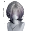 SEIZ6O Tóc Giả Tím Đen Ombre Y2K - Jellyfish Có Nổ, Băng Đô Thoáng Khí, Cosplay 414k 2