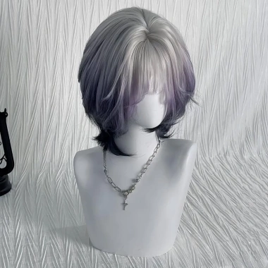 SEIZ6O Tóc Giả Tím Đen Ombre Y2K - Jellyfish Có Nổ, Băng Đô Thoáng Khí, Cosplay 414k 7 SEIZ6O Tóc Giả Tím Đen Ombre Y2K - Jellyfish Có Nổ, Băng Đô Thoáng Khí, Cosplay 414k 7