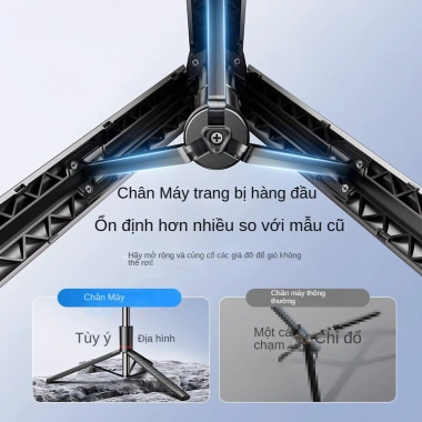 Selfie Stick Tripod 2.026 - Giá đỡ điện thoại có đèn, quay video du lịch, chỉ 110k 5