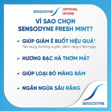 Sensodyne Fresh Mint 160g Bộ 3 Kem Đánh Răng Giảm Ê Buốt Hương Bạc Hà Giá 276k 7
