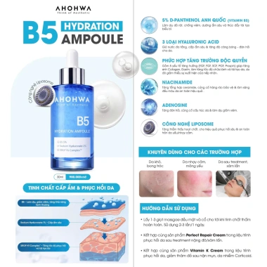 Serum Ahohwa Hydration Ampoule B5 30ml – Dưỡng ẩm, làm dịu da, giảm 18% Tặng quà 4