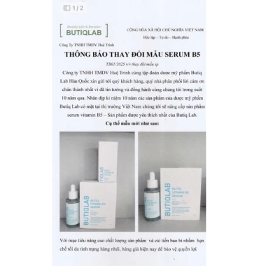 Serum B5 ButiQ Lab 100ml - Cấp ẩm, phục hồi, làm dịu da nhanh chóng, giảm giá 295.000₫