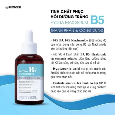 Serum B5 Prettyskin 50ml - Dưỡng trắng, phục hồi da, giảm giá 19% chỉ 488.000đ