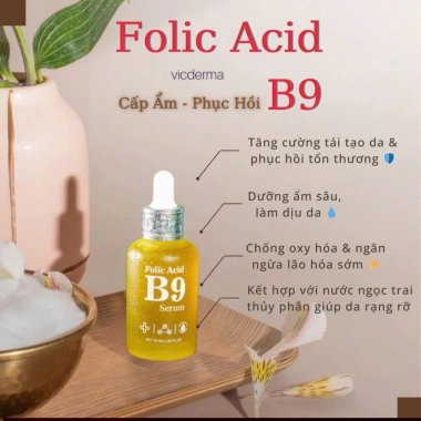 Serum B9 Vic Derma Folic Acid Dưỡng ẩm, Phục hồi, Trẻ hóa Da - Chỉ 575.000 VNĐ