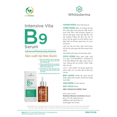 Serum B9 Whitederma Vita - Tinh chất phục hồi da nhạy cảm, chỉ 520.000₫ 2 Serum B9 Whitederma Vita - Tinh chất phục hồi da nhạy cảm, chỉ 520.000₫ 2