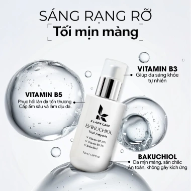 Serum Bakuchiol B3-B5 50ml Dưỡng Trắng, Giảm Mụn, Thu Nhỏ Lỗ Chân Lông - K Lady Care 420k 6 Serum Bakuchiol B3-B5 50ml Dưỡng Trắng, Giảm Mụn, Thu Nhỏ Lỗ Chân Lông - K Lady Care 420k 6