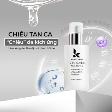 Serum Bakuchiol B3-B5 50ml Dưỡng Trắng, Giảm Mụn, Thu Nhỏ Lỗ Chân Lông - K Lady Care 420k