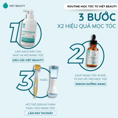 Serum Bio-placental Dưỡng Nang Tóc & Da Đầu, Lăn Kim Tay 0.5mm - Tiết Kiệm 38K, Chỉ 120k