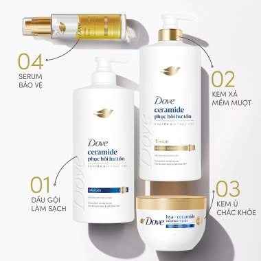 Serum & Dầu Dưỡng Dove 2 trong 1 7% Amino Acid - Tóc Bóng 5X, Giá 124.000 VND