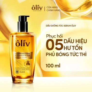 Serum Dầu Dưỡng Tóc Ôliv 100ml – Không Bết, Bóng Mượt Ngay, Phục Hồi 5 Dấu Hiệu Hư Tổn, Giá 224.000₫