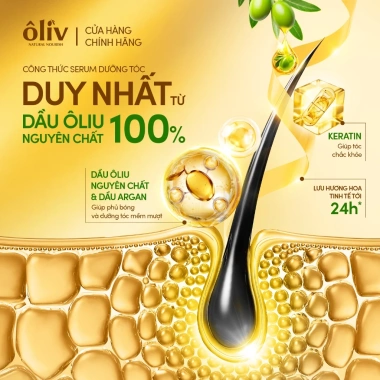 Serum Dầu Dưỡng Tóc Ôliv 100ml – Không Bết, Bóng Mượt Ngay, Phục Hồi 5 Dấu Hiệu Hư Tổn, Giá 224.000₫