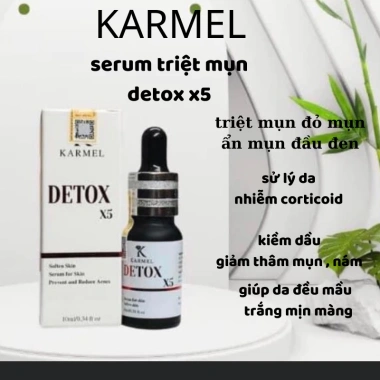 Serum Detox X5 - Xoá mụn, da sần, vỏ cam, mờ thâm nám, kiềm dầu, thu nhỏ lỗ chân lông, da đều màu trắng da Kamel 344k
