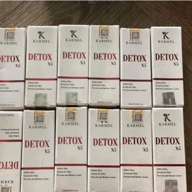 Serum Detox X5 - Xoá mụn, da sần, vỏ cam, mờ thâm nám, kiềm dầu, thu nhỏ lỗ chân lông, da đều màu trắng da Kamel 344k