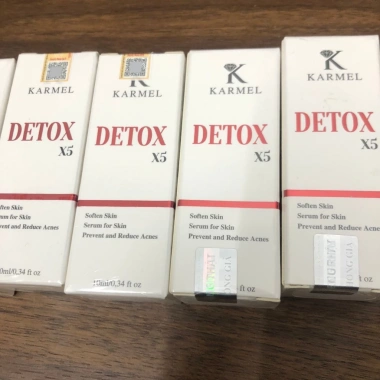 Serum Detox X5 - Xoá mụn, da sần, vỏ cam, mờ thâm nám, kiềm dầu, thu nhỏ lỗ chân lông, da đều màu trắng da Kamel 344k
