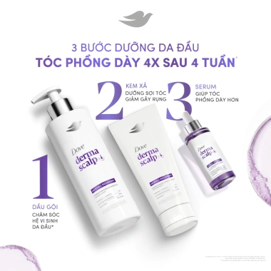Serum Dove Derma Hairfall Recovery 3‑in‑1 Giảm Rụng Tóc, Tăng Độ Dày Phồng 45ml Mạnh Mẽ