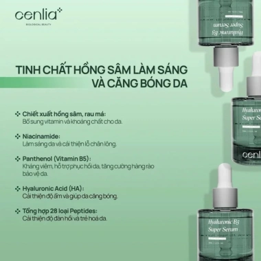 Serum Dưỡng Ẩm & Phục Hồi Da HA B5 CENLIA 30ml - Dưỡng ẩm sâu, tái tạo, giảm nếp nhăn 289.000₫