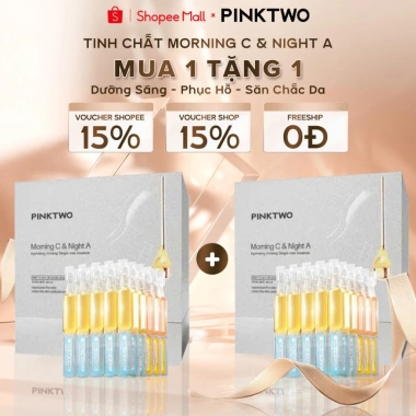 Serum Dưỡng Da Sáng Vitamin C và Vitamin A PINKTWO - Giảm thâm, tái tạo ban đêm 30 ống 2ml, giá 139.000 VND