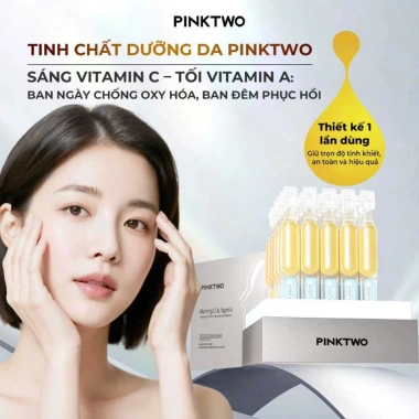 Serum Dưỡng Da Sáng Vitamin C và Vitamin A PINKTWO - Giảm thâm, tái tạo ban đêm 30 ống 2ml, giá 139.000 VND
