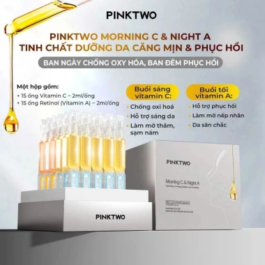 Serum Dưỡng Da Sáng Vitamin C và Vitamin A PINKTWO - Giảm thâm, tái tạo ban đêm 30 ống 2ml, giá 139.000 VND 3 Serum Dưỡng Da Sáng Vitamin C và Vitamin A PINKTWO - Giảm thâm, tái tạo ban đêm 30 ống 2ml, giá 139.000 VND 3